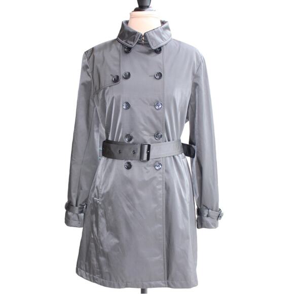 Vintage Double Breasted Mid Length Trench Coat Jacket with Belt - Size XL - Picture 10 of 16